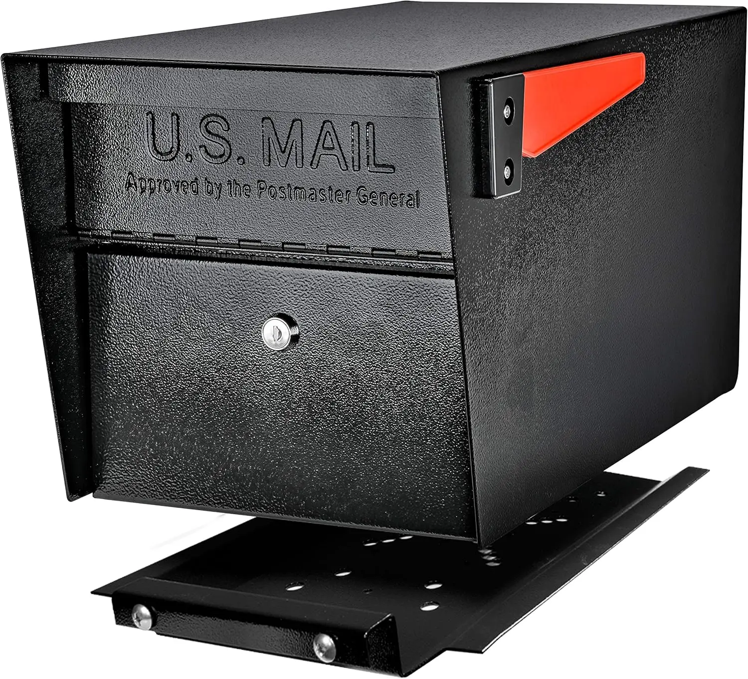 

Mail Boss 7500 Mail Manager Pro Curbside Security, Black Locking Mailbox with House Numbers, Mounting Plate and Pull Out Mail Tr