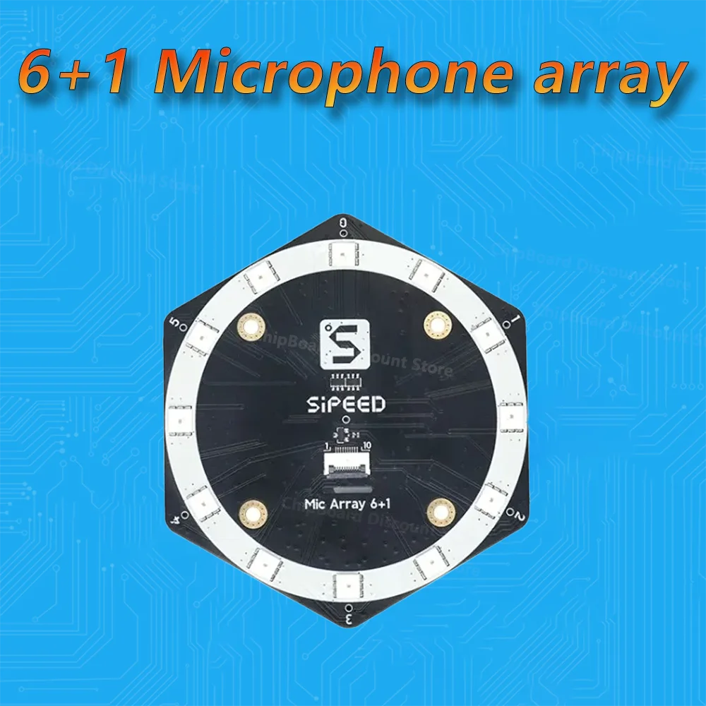 Sipeed 6+1 Mic Array Sound Source Localization Beamforming USB Driver-Free Sound Card Microphone Array Driver or Full Kit