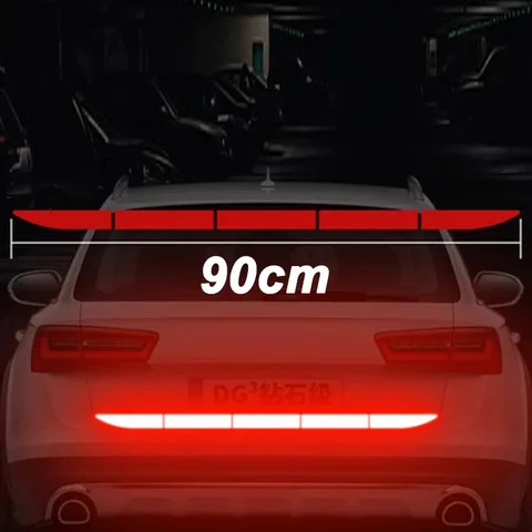 Светоотражающая автомобильная наклейка 90 см Светоотражающая предупреждающая лента безопасности для предотвращения столкновений Ночное предупреждение Светоотражающая наклейка для багажника автомобиля