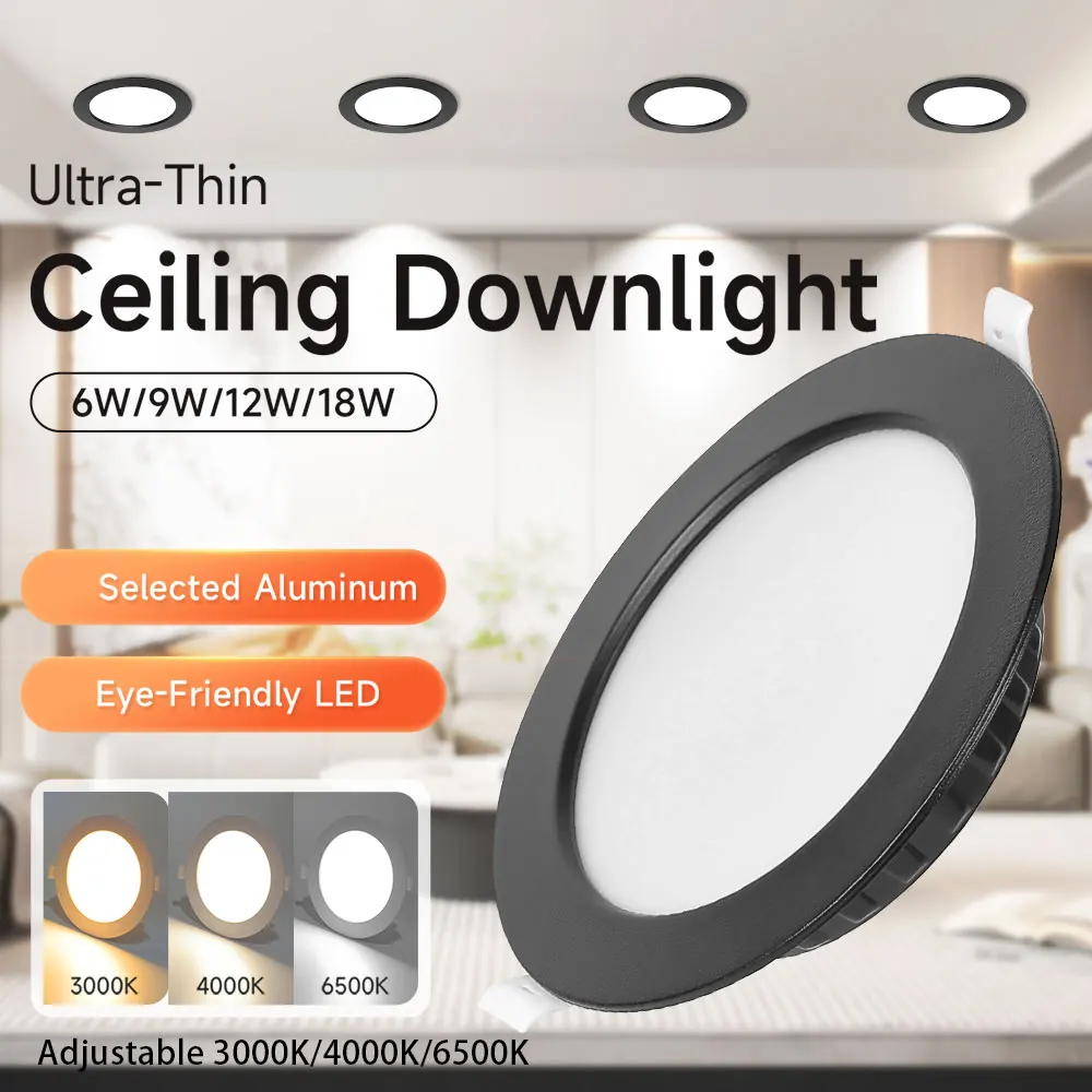 LED Recessed Downlight 6/9/12/18W Modern Indoor Spotlight 220V Recessed Ceiling Light Corridor Living Room Kitchen Decor Light