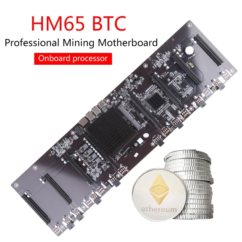 Mining Motherboard for HM65 BTC Direct-Plug 8-Card Motherboard  E-ATX Pro Type