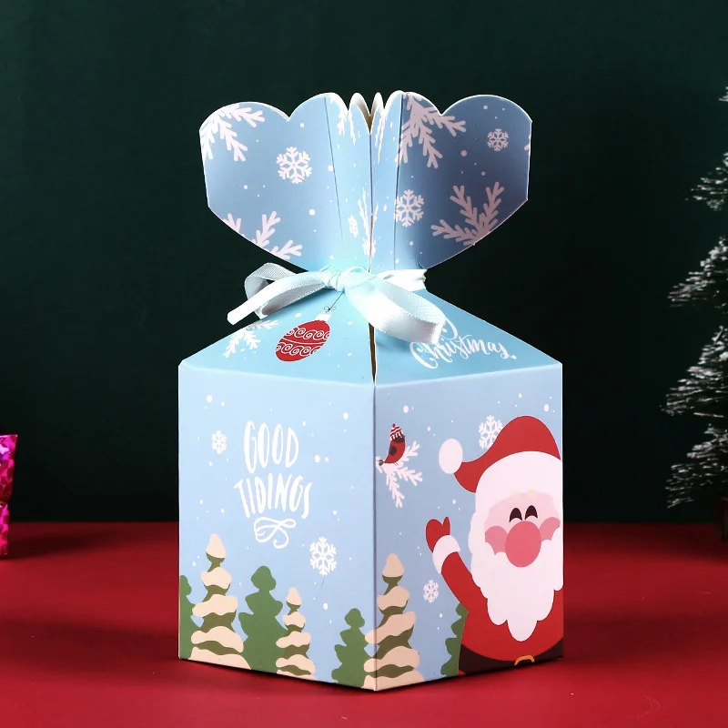 Paper Packaging Boxes for Apple, Santa Claus, Snowman, Elk, Xmas Gift Boxes for Guests, DIY Decoration Bag, Kids Birthday Favors