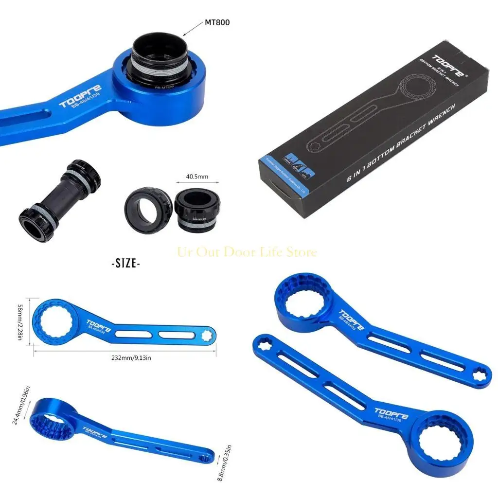 

77UF 39mm/41mm/44mm/46mm/49mm 6 in 1 BB-Wrench Hollow Central Axle-Wrench DUB Crankset Installation Removal Tool