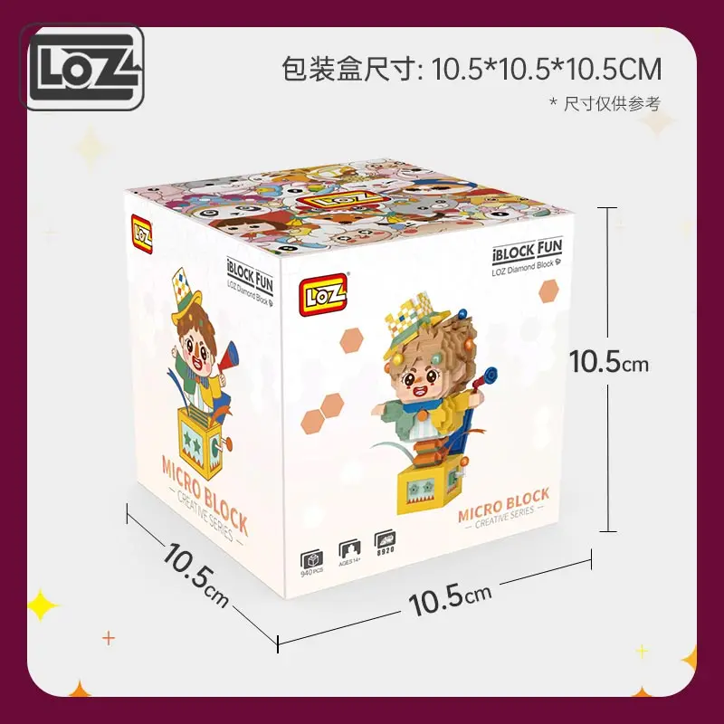 Loz Black and White Surprise Clown Amusement Park Figure Micro Particles High Difficulty Decompression Building Blocks Assembly