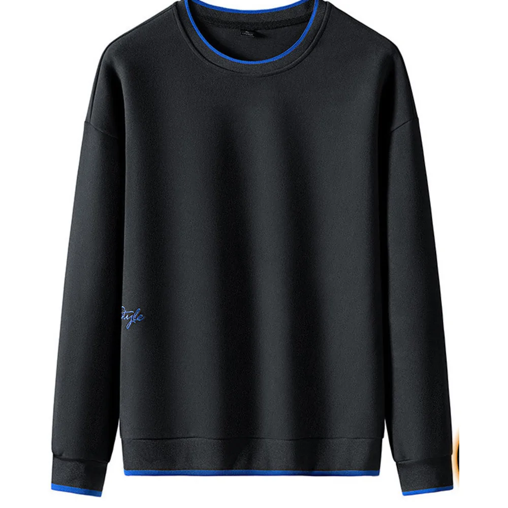 Pánska mikina na jar a jeseň, nemecká zamatová mikina, kórejská verzia, šport a voľný čas, jednofarebné základné tričko, top,_voghion.com