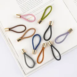 European Light Luxury Simple Leather Small Handle Braid Rope Loop Belt Pull Ring Knob Drawer Kitchen Cupboard Gold Cabinet Pulls