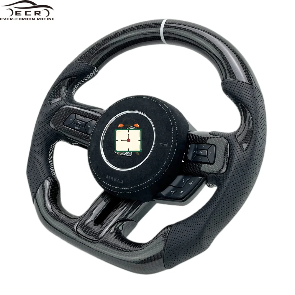 Ever-Carbon Racing ECR Private Custom Flat Bottom Carbon Fiber Steering Wheel for Ford Mustang 2022