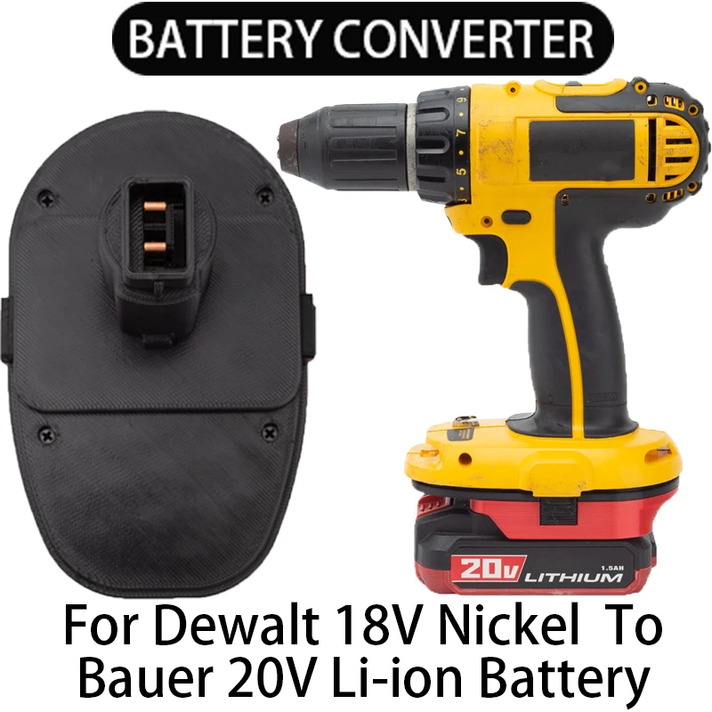 

Battery Adapter for Bauer 20V Li-Ion to Dewalt 18V Nickel Power Tool Battery Converter Portable Adapter Power Tool Accessories