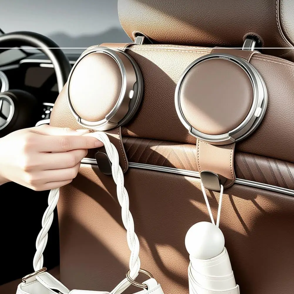 Ausziehbare Auto-Kopfstützen-Haken, Multifunktionale Auto-Rücksitz-Aufhänger für Taschen, Handtaschen, Regenschirme, Aufbewahrung und Getränkehalter – Detail 7