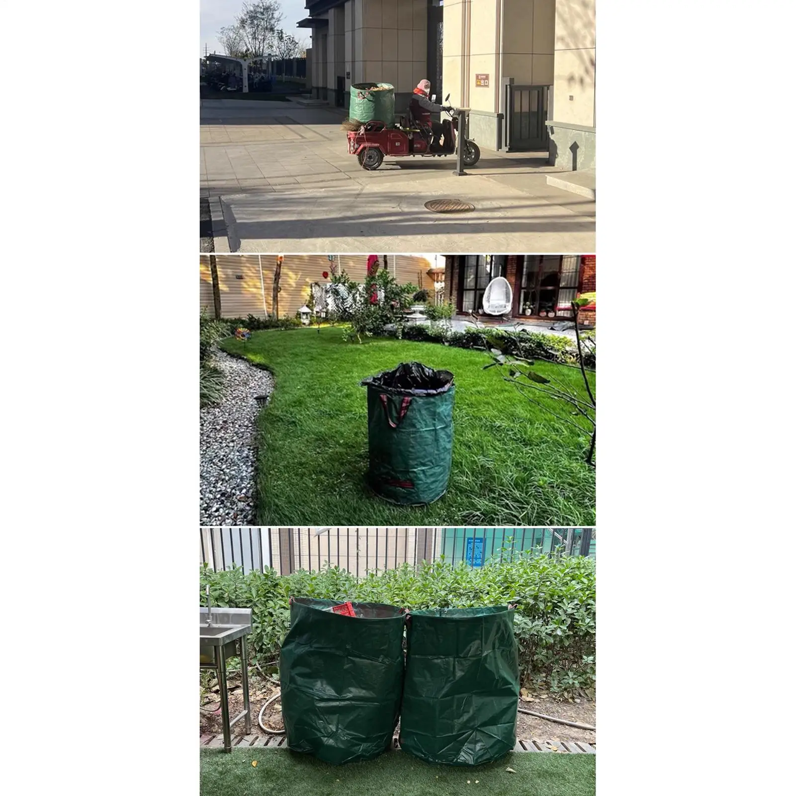 Lawn Waste Bag Autumn Waterproof Organizer 272L Reusable Lawn And Leaves Garden Bag For Garage Beach Backyard Park Playground