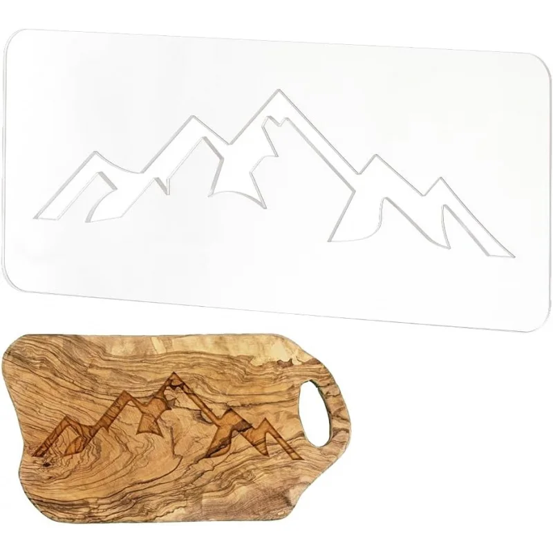 Mountain Clear Acrylic Router Inlay Template, Woodworking Router Template with Protective Film Creating Unique Inlays in Sig