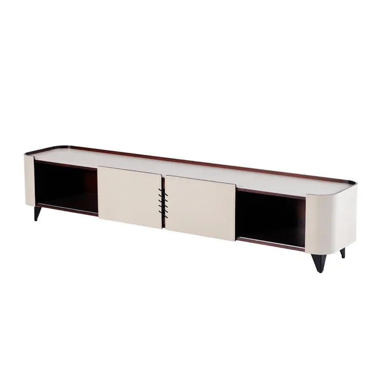 

For Rectangle saddle leather luxury tv cabinet rack living room tv table furniture tv cabinet