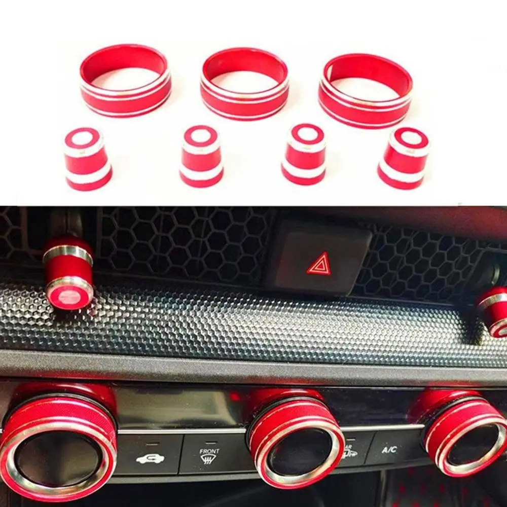 

AC Climate Air Condition Vent Knob Cover Volume Tune Switch Ring Multicolor 4WD Knob Cap Durable Headlight Contorl