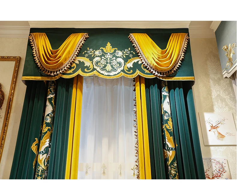 

Luxury High Shading Curtains for Living Dining Room Bedroom Villa Embroidery New Custom European-style Velvet Fabric High-end