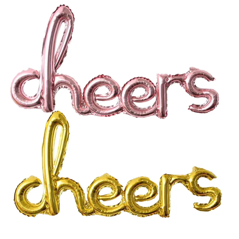 1Pcs Rosegold Cheers Letter Foil Balloon Kids Adult Happy Birthday Party Decor Baby Shower Wedding Bachelorette Party Supplies