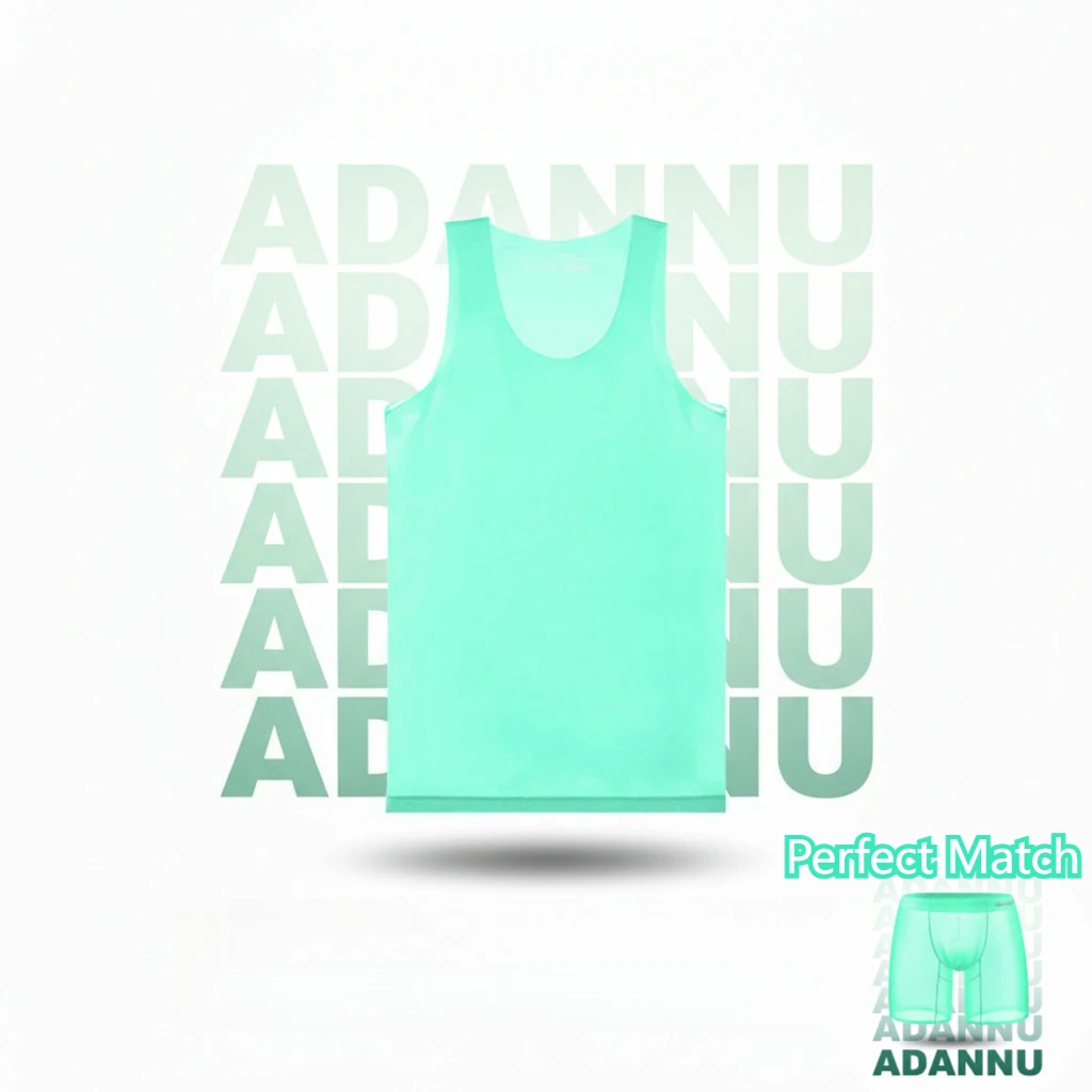 ADANNU Men's Breath Gym Tank Top Ultra-thin High Elastic Mesh Vest Dopamine Color Quick Dry Sleeveless Shirts Fitness Training