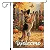 Welcome Fall Garden Flag German shepherd Garden Flags 12.5x18 Inch Double Sided Vertical Small Pumpkin Villa Outside Patio B llz