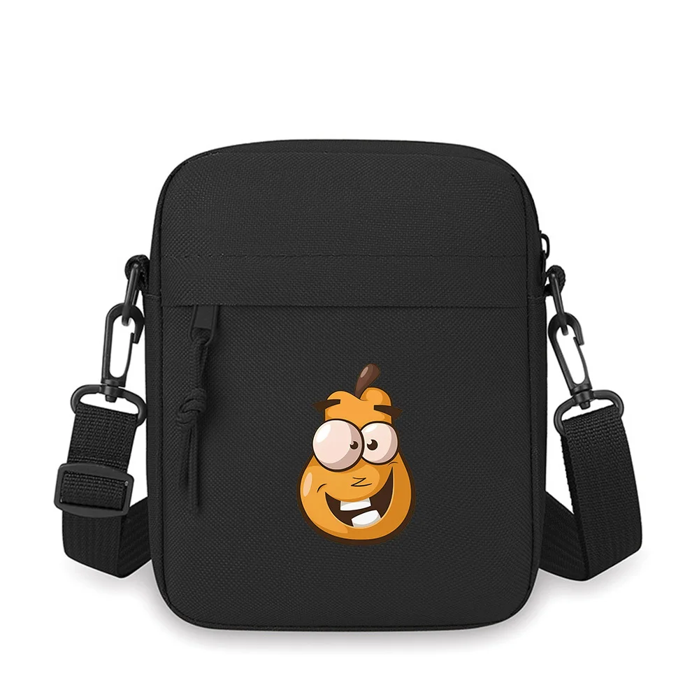 

Funny orange fruit cartoon happy face Men Crossbody Bag Single Shoulder Women Cartoon Anime Film Printing Design Unisex
