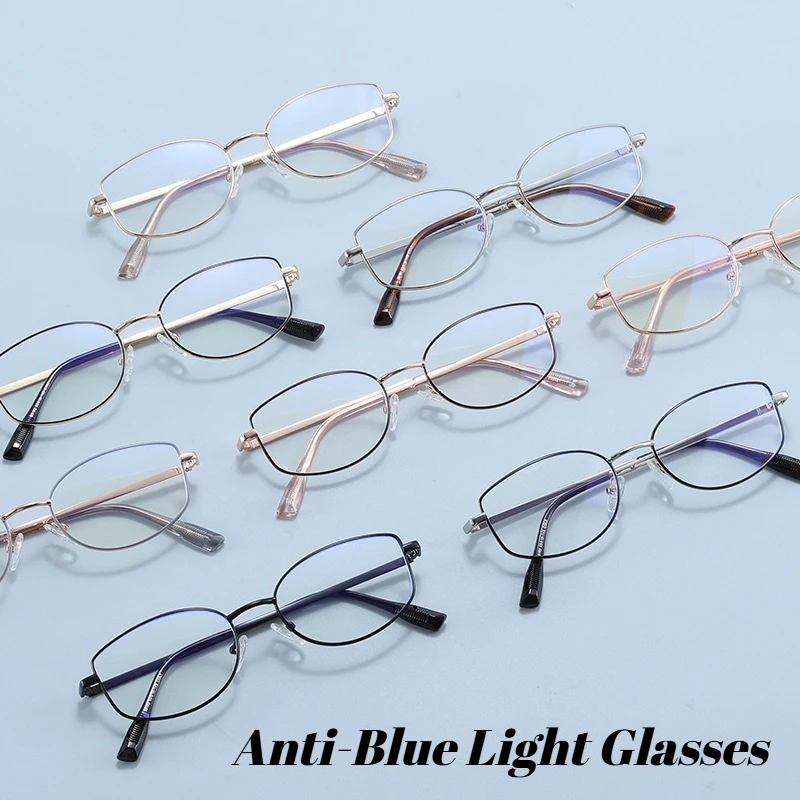 

2025 New Fashionable Metal Anti-Blue Light Glasses Retro Literary and High-Tech Street Style Versatile Eyewear Unisex
