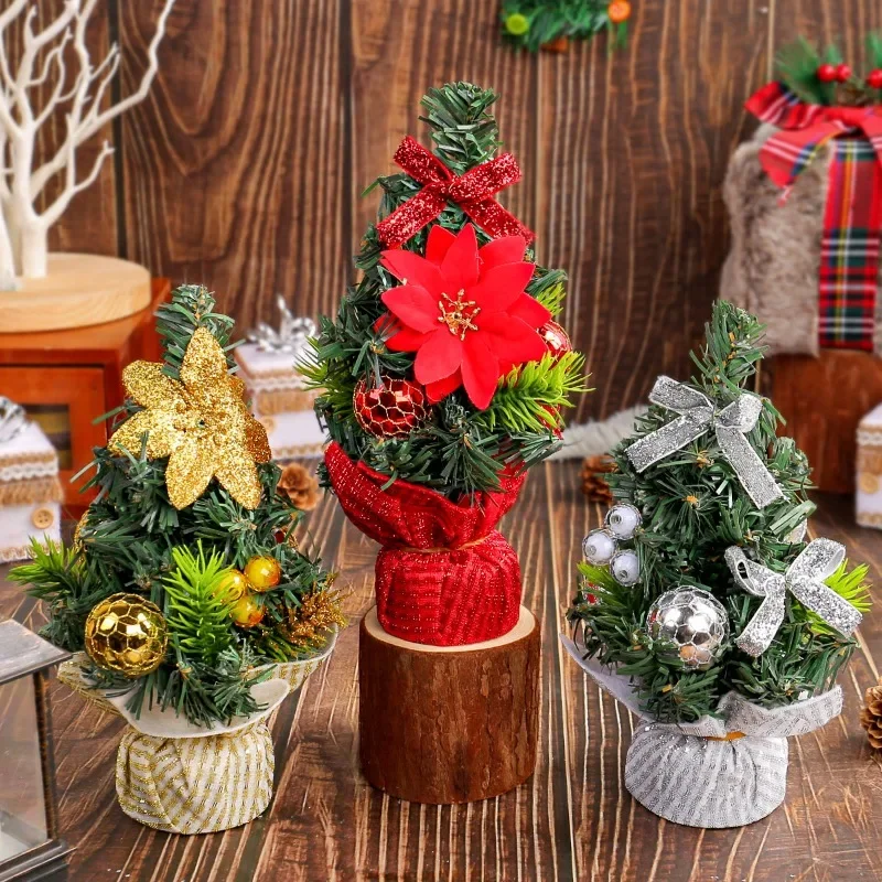 

20cm Mini Christmas Tree Desk Table Decor Small Party Ornaments Gift Home Decoration Party DIY Festival Supplies