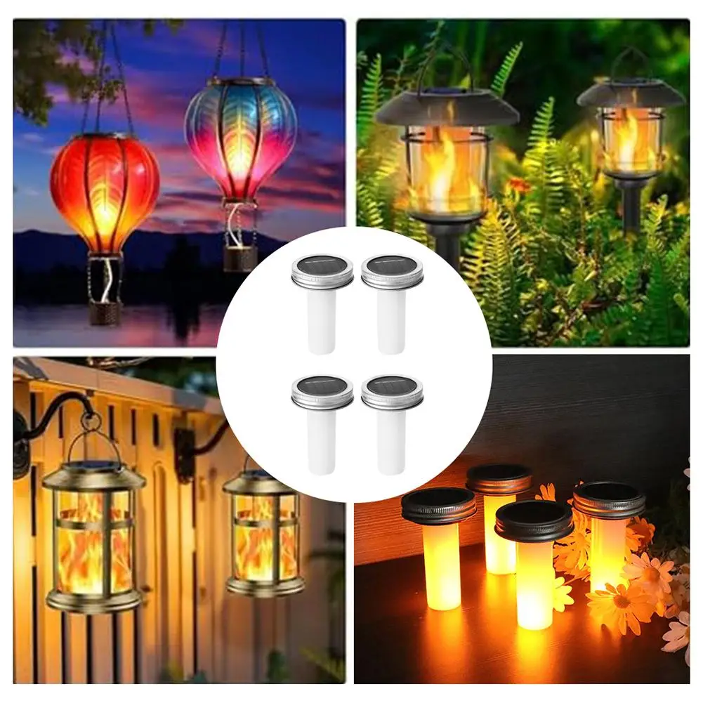 

Solar LED Flame Lights Romantic Wedding Garden Courtyard Decorative Lightswith Auto Sensor 4-Pack Decorative Lighting