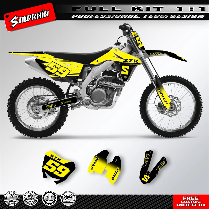 

Sawrain Motorcycle Sticker Custom Team Graphics Decals Kit For SUZUKI RMZ450 2008 2009 2010 2011 2012 2013 2014 2015-2017 007
