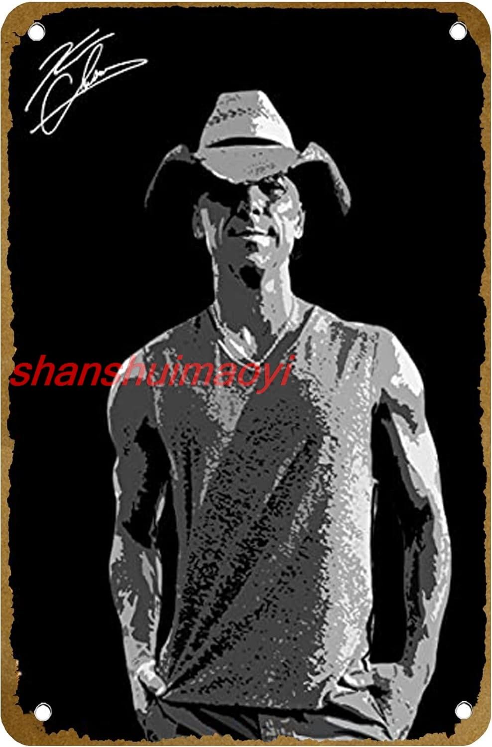 Coutry Music Kenny Chesney Poster Vintage Metal Tin sign Logo Family Club Bar Cafe Bedroom Art Wall Decoration Gift 8x12 SHANSUI