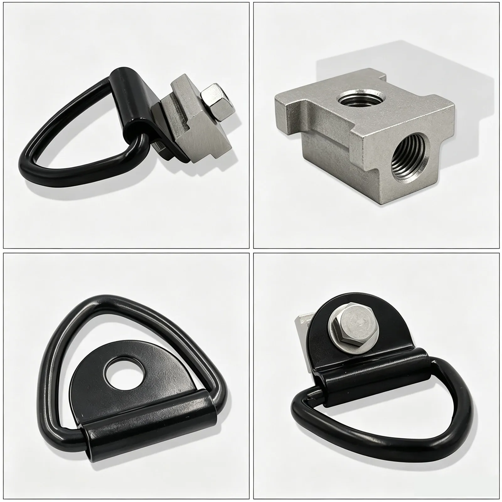 4Sets Threaded T-Slot Nuts Heavy Duty Tie Down Anchor Kit Bolted for Truck Trailer Bed Hooks Trailer Tie Down Anchor