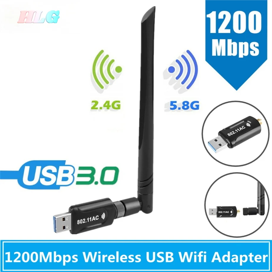 

USB 3,0 1200 Мбит/с Wifi сетевая карта адаптер двухдиапазонный 5 ГГц 2,4 ГГц 802.11AC Wifi Антенна Dongle сетевая карта для ноутбука настольного ПК