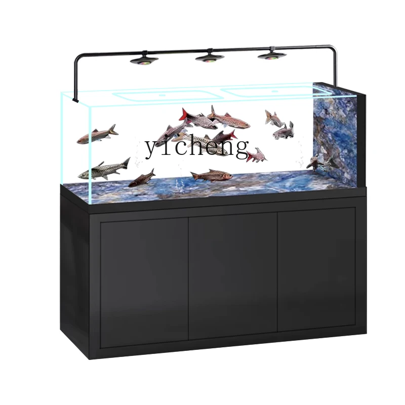 ZC ultra-white arowana tank without pipe fittings bottom filter South American tank living room butterfly koi fish tank