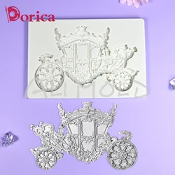 Royal Carriage Relief Silicone Mold Chocolate Fondant Mould DIY Resin Clay Making Model Cake Decorating Tools Kitchen Bakeware