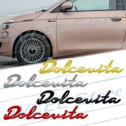 Akcesoria samochodowe metalowe godło z napisem Dolcevita tylny bagażnik naklejana etykieta na Fiat 500 500X Tipo Panda Bravo Punto 595 Abarth