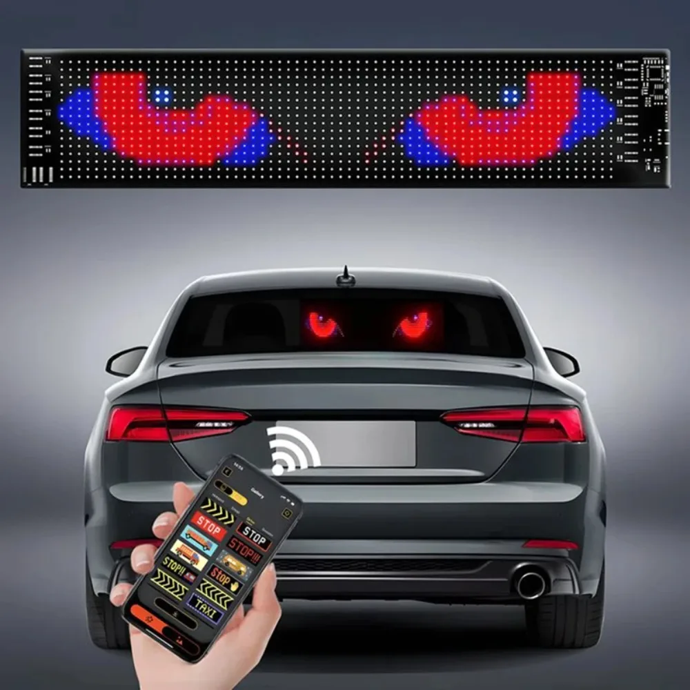 Devil's Eye LED Truck Sign Remote Control scrolling Animation LED Matrix Pixel Panel LED Display Light for Car Truck windshield