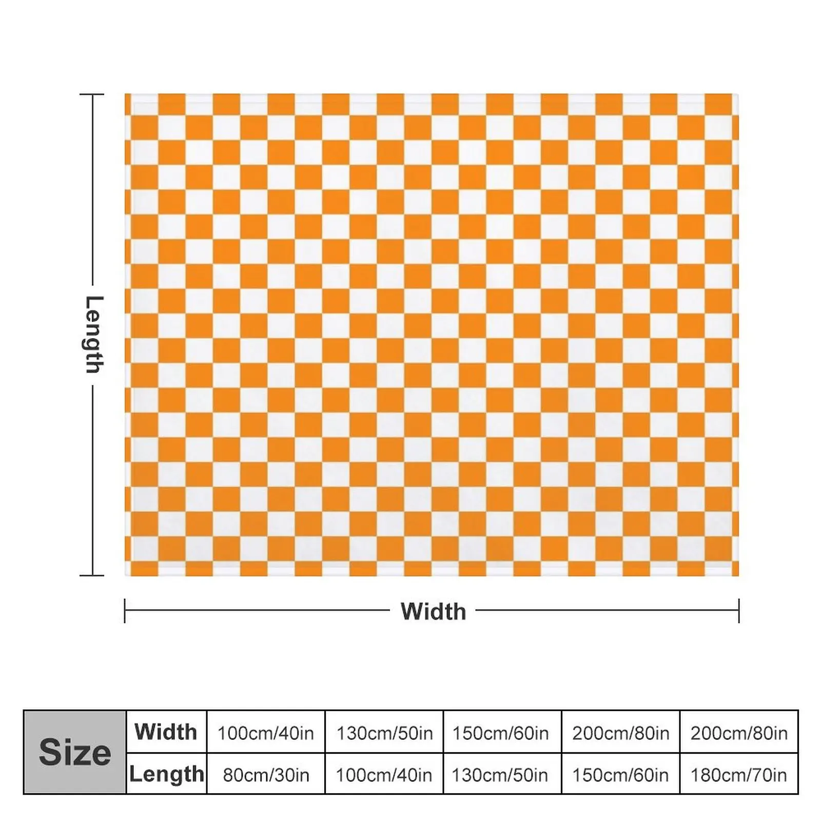 Orange/white checkered pattern Throw Blanket Single Tourist Heavy Blankets