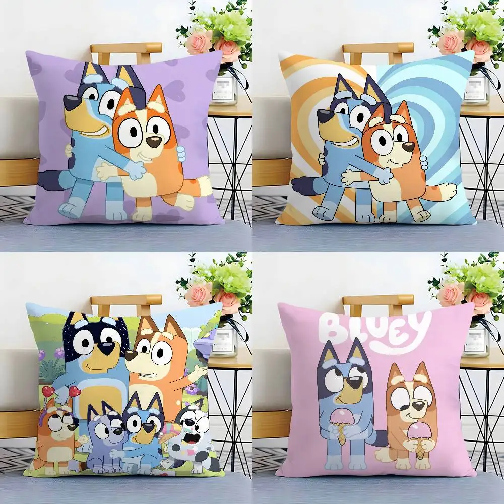 لطيف-B-B-B-Blueys-S الكرتون كيس وسادة مربع على الوجهين طباعة وسادة القضية ل أريكة المنزل غرفة نوم ديكور هدية