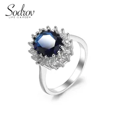 SODROV Classic Blue Purple Zircon Jewelry Engagement Rings for Women Wedding Gift Ring