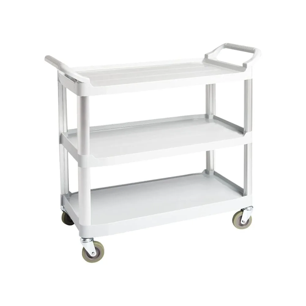 Basics 3 Shelves Utility Cart with 400 lbs Loading Capacity, Smooth move, Gray