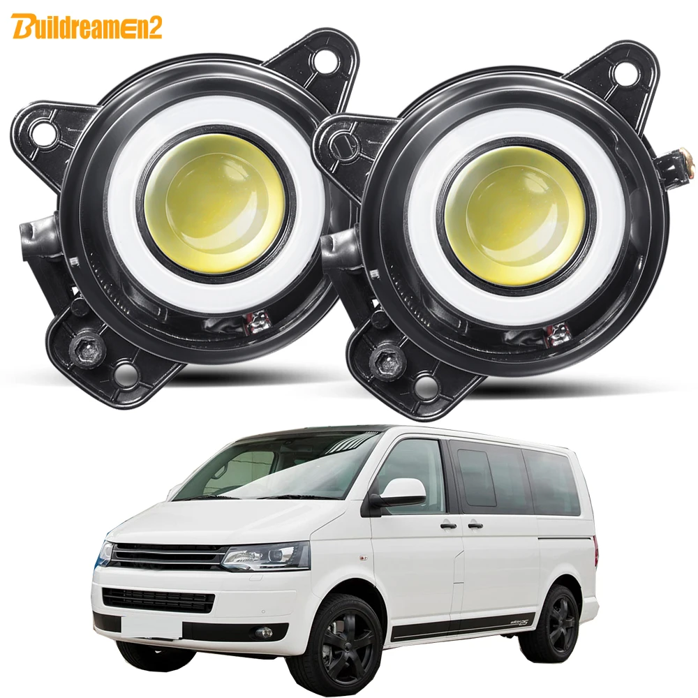 Angel Eye Fog Light DRL Car LED COB Fog Daytime Running Lamp For Volkswagen VW Caravelle T5 2003 2004 2005 2006 2007 2008 2009