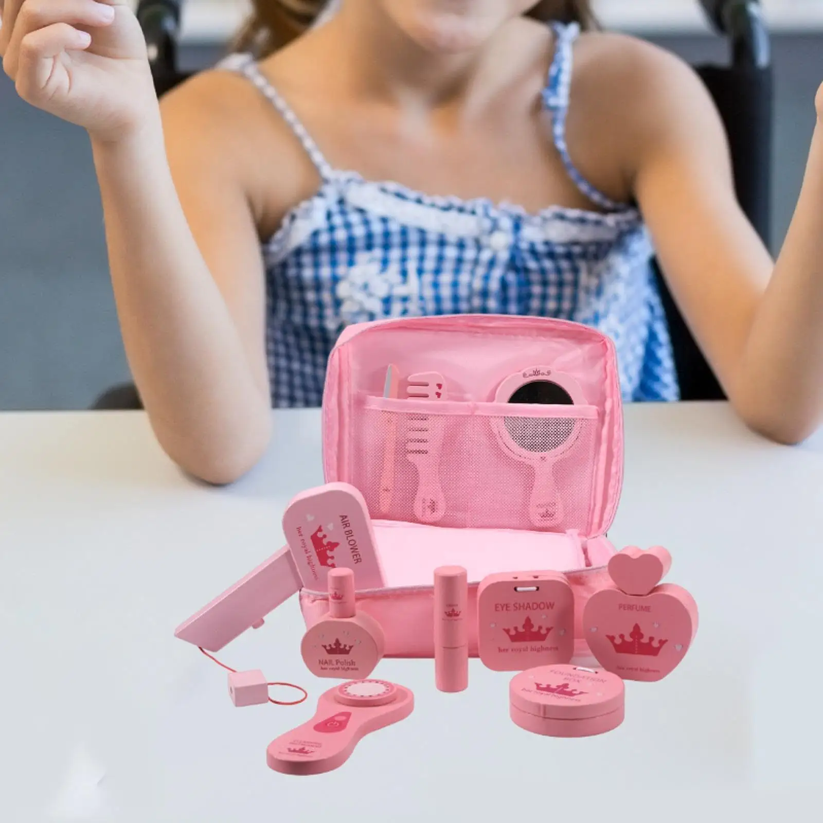 10 stuks fantasiespel make-up schoonheidsset prinses make-up kits mode verjaardagscadeaus houten make-up speelgoed voor kleine meisjes kinderen