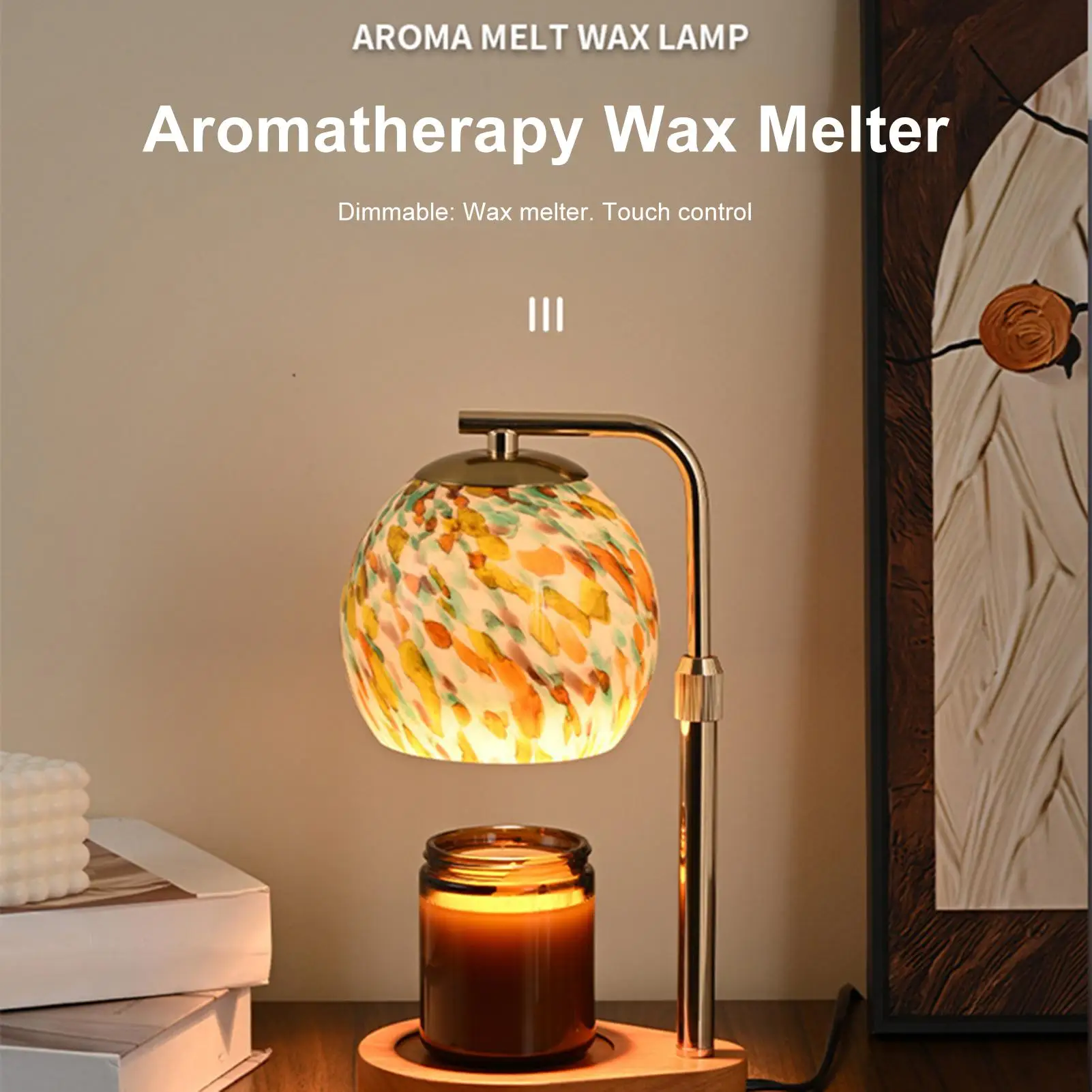 

Candle Warmer Lamp Vintage Table Lamps Adjustable Height Dimmable Candles Top Warmers for Bedside Kitchens Bedrooms Nursery