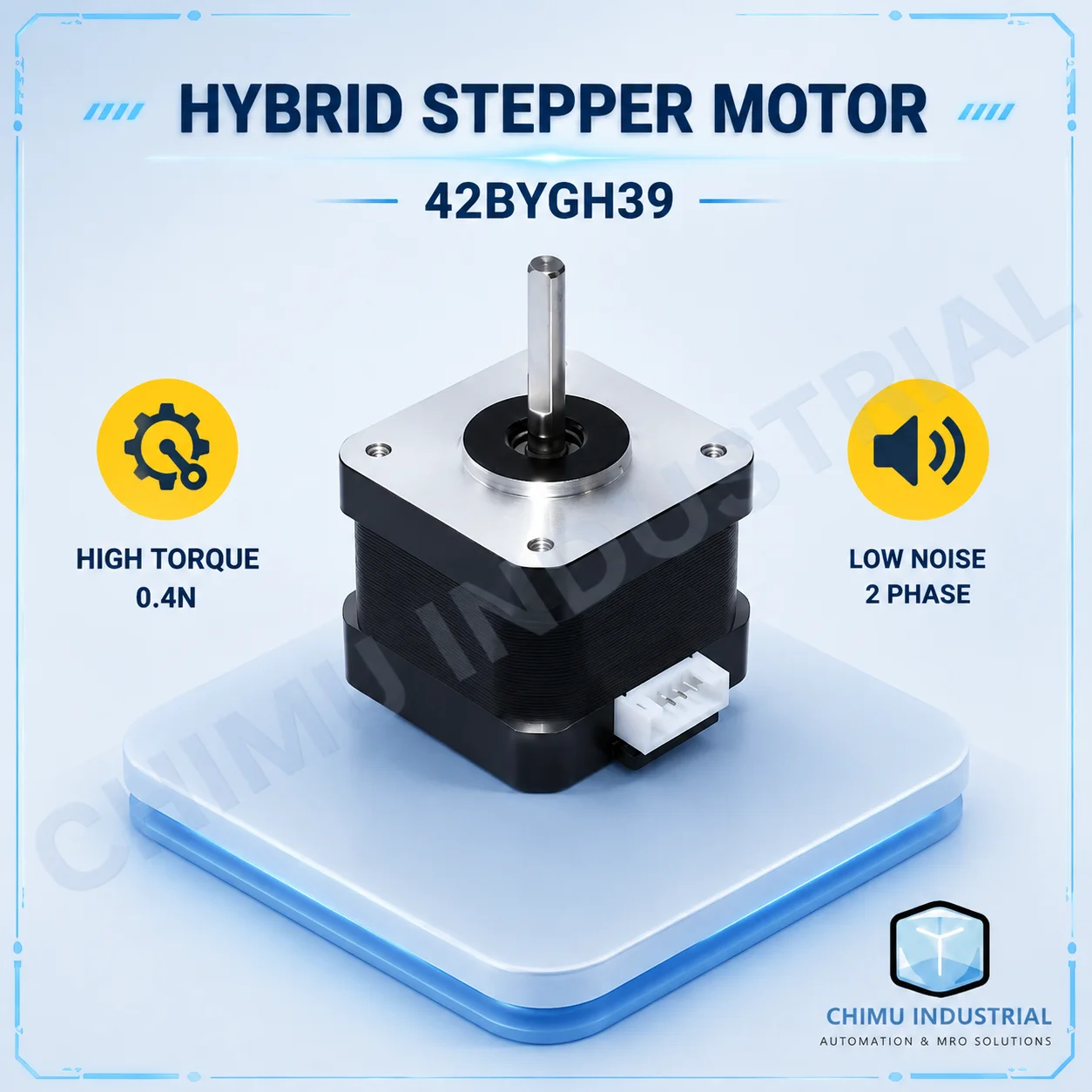 【CHIMU INDUSTRIAL】 for NEMA 17 Stepper Motor 2-Phase 4-Wire 1.8 Degree 1.7A 0.55N.m for 3D Printer CNC Engraver