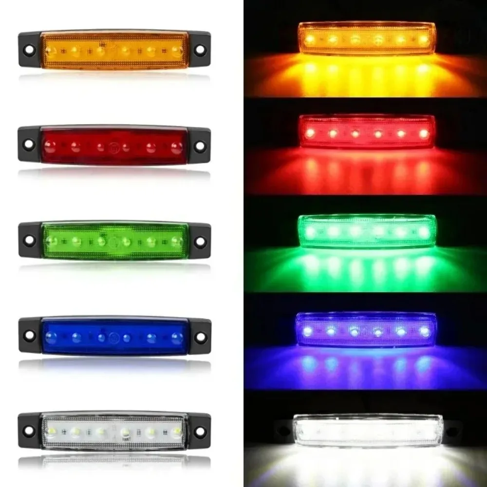 10PCS 12V-24V For Trucks Cab RV Trailer Front Rear Amber/Red/White/Green/Blue LED Side Marker Indicator Lights