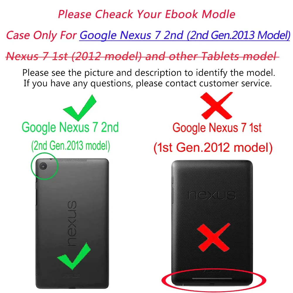 Case For Google Nexus 7 FHD 2nd (2nd Gen.2013) Flip Tablet Cover with Stand Auto Sleep/Wake  PU Leather Folding Folio Case