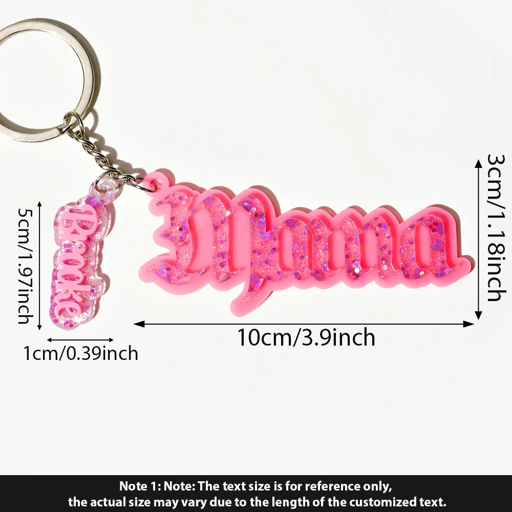 1 سلسلة مفاتيح ماما مخصصة - مجوهرات مخصصة باسم شخصي |   هدية يومية فريدة من نوعها منقوشة بالليزر منخفضة التشبع