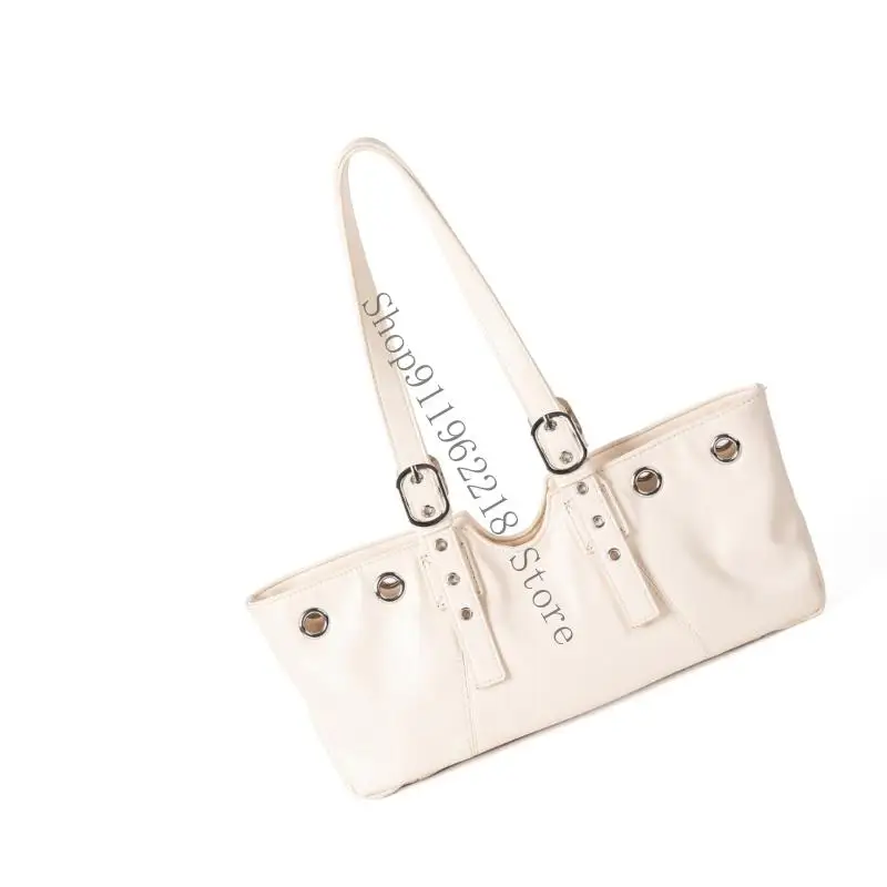 

Modern Studded Detailed Underarm Bag Functional Shoulder Purse PU Leather Handbag 066F