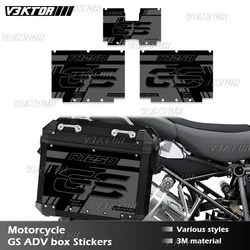 For R1200GS ADV R1250GS Adventure Motorcycle Aluminum Alloy Trunk Box Sticker Suitcases Side Box Decal 2004-2024 Triple Black