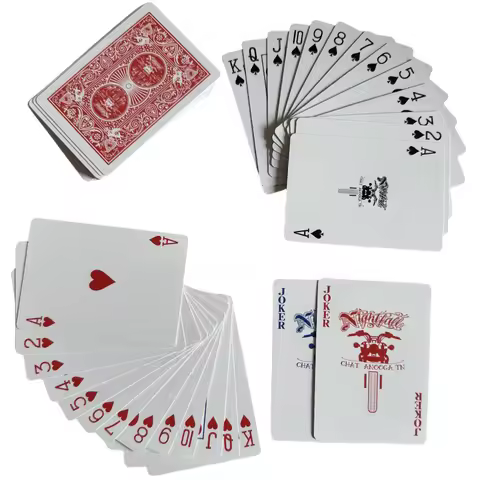 New 54 pieces/set Grey Core Paper Poker Deck Playing Cards Magic Tool Party Table Game Red
