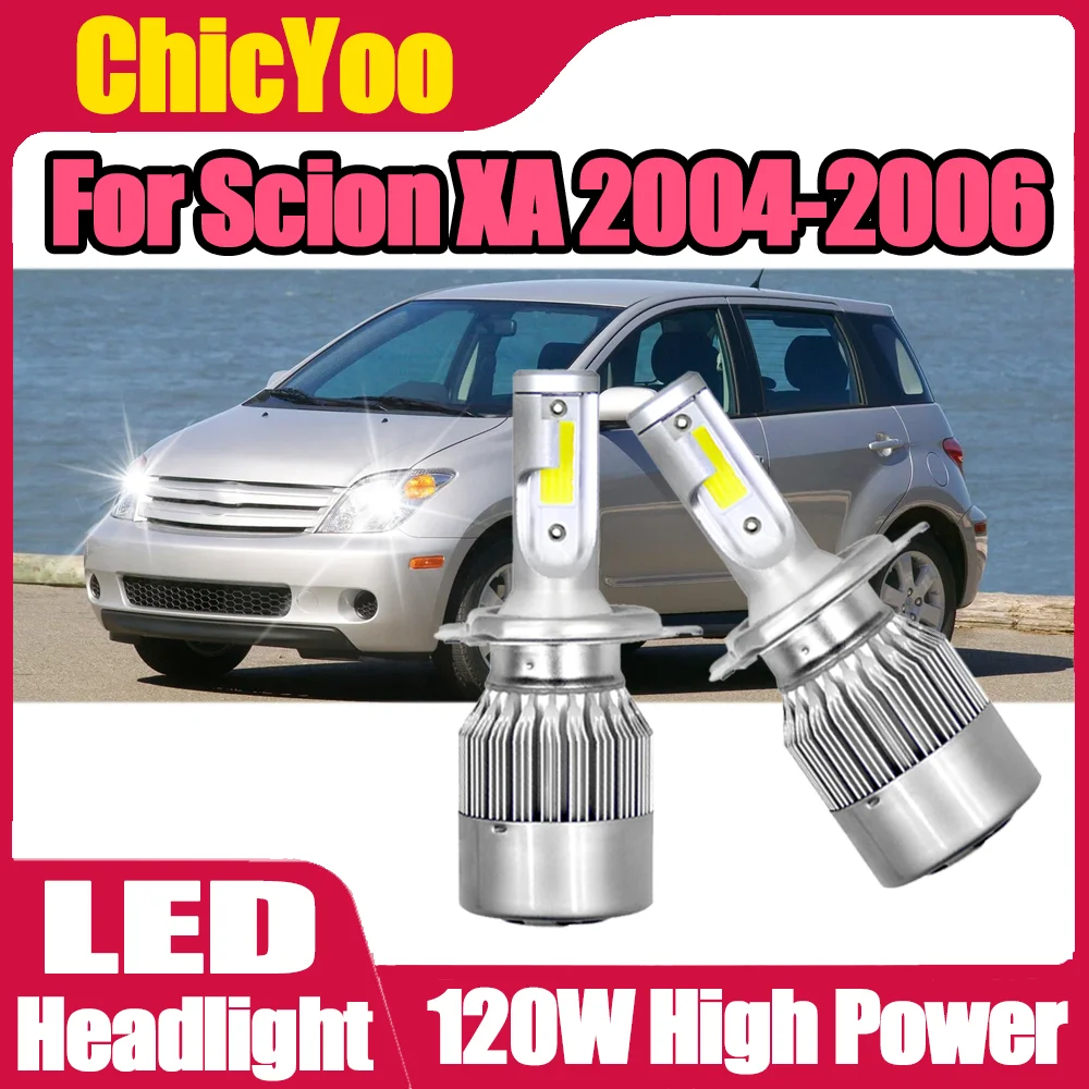 

2PCS High Power 20000LM Auto Headlamp 6000K White 120W H4 Led Car Headlight Bulbs Car Light Bulbs For Scion XA 2004 2005 2006