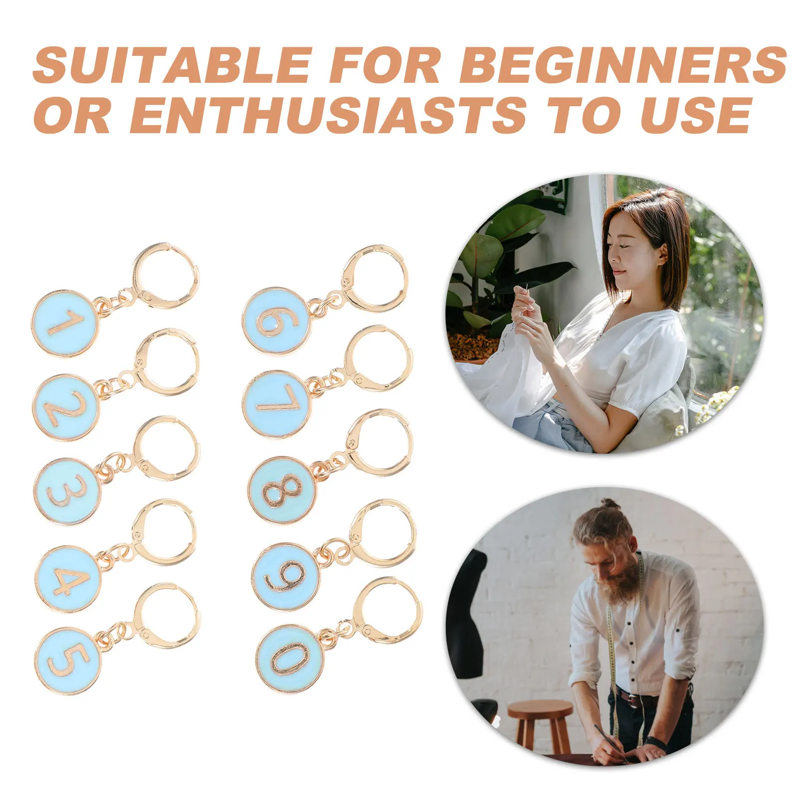 1 مجموعة دائم سبائك الحياكة صف عداد مرقمة غرزة علامات صغيرة مستديرة أدوات الكروشيه المعادن غرزة عدادات التخزين المحمولة