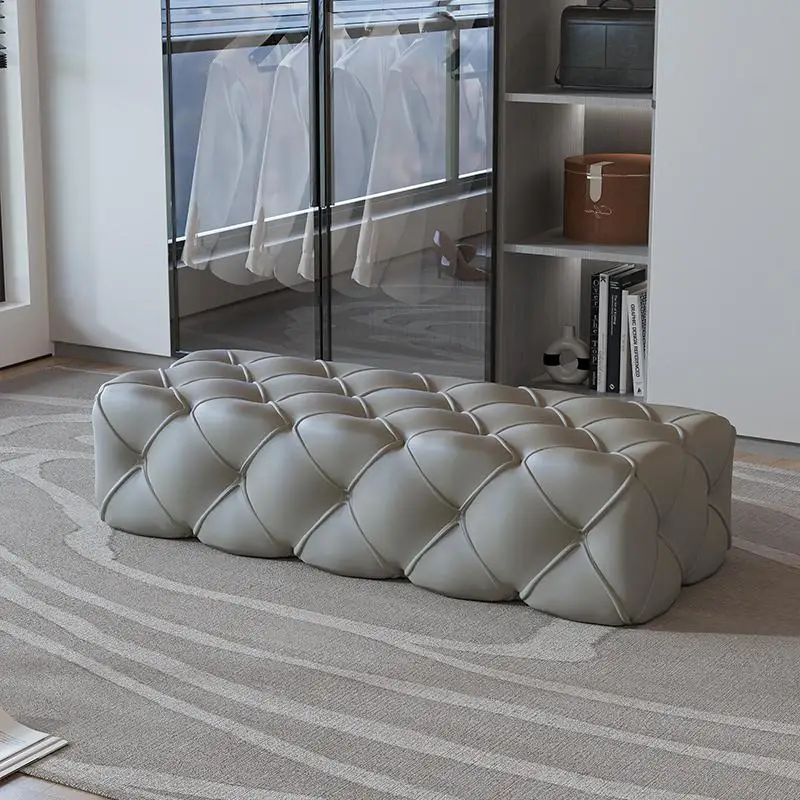 Nordic light luxury special-shaped sofa stool cloakroom stool living room cowhide pedal foyer bench shoe change stool bedside st